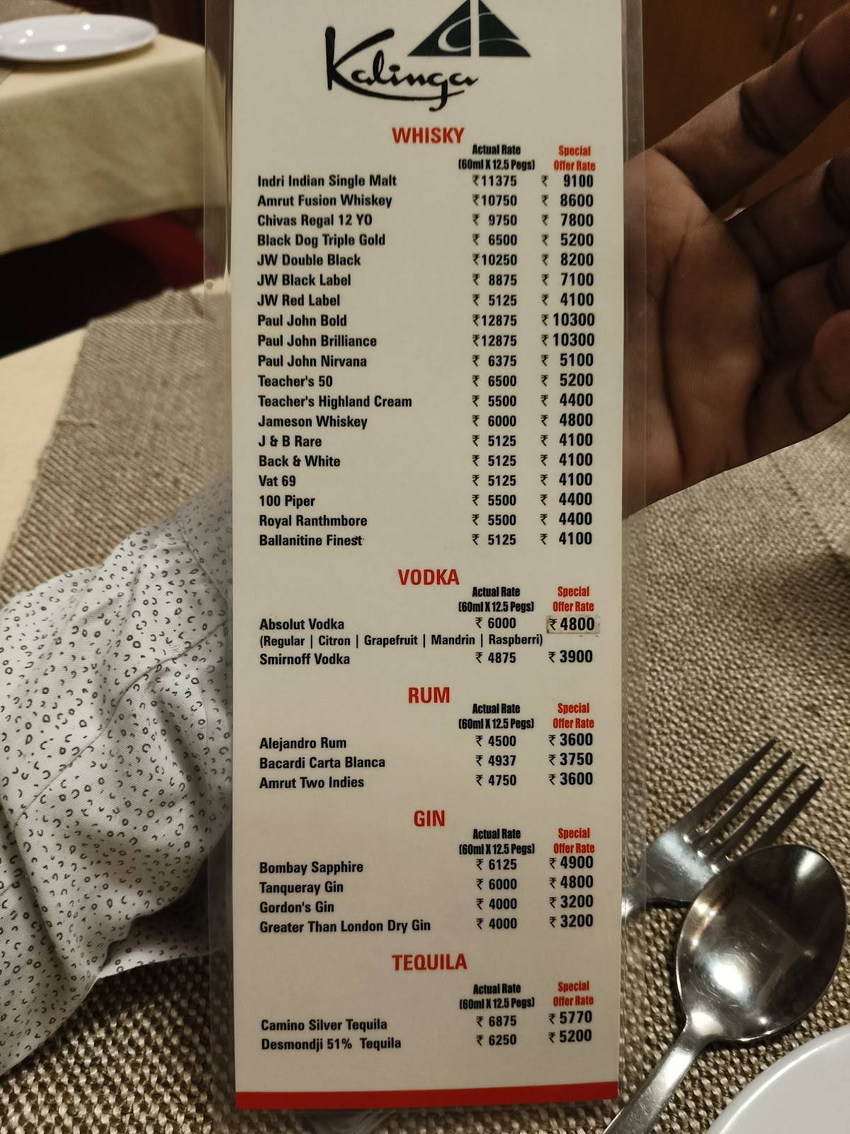 Kalinga Seafood Specialty Restaurant & Bar Since 1992 menu