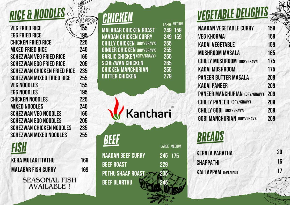 Kanthari Restaurant Kottayam menu