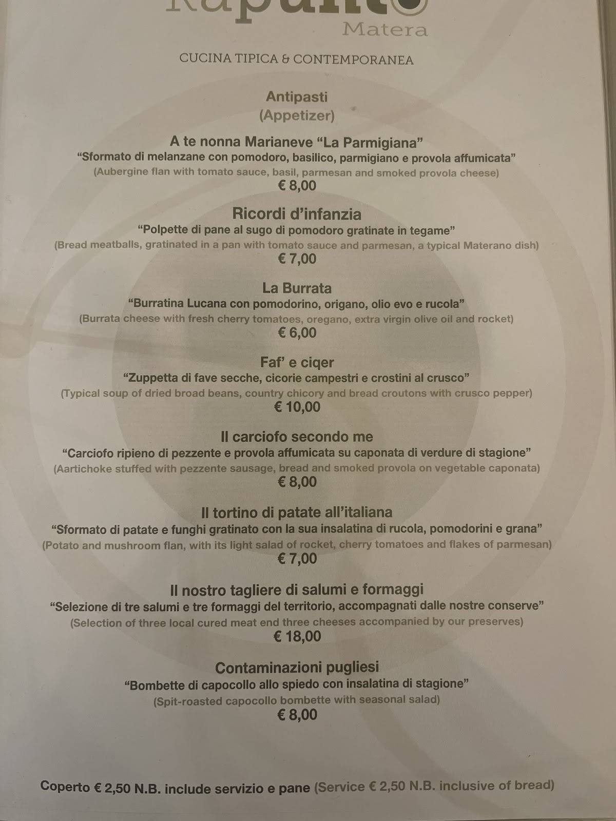 Menu di Kapunto 