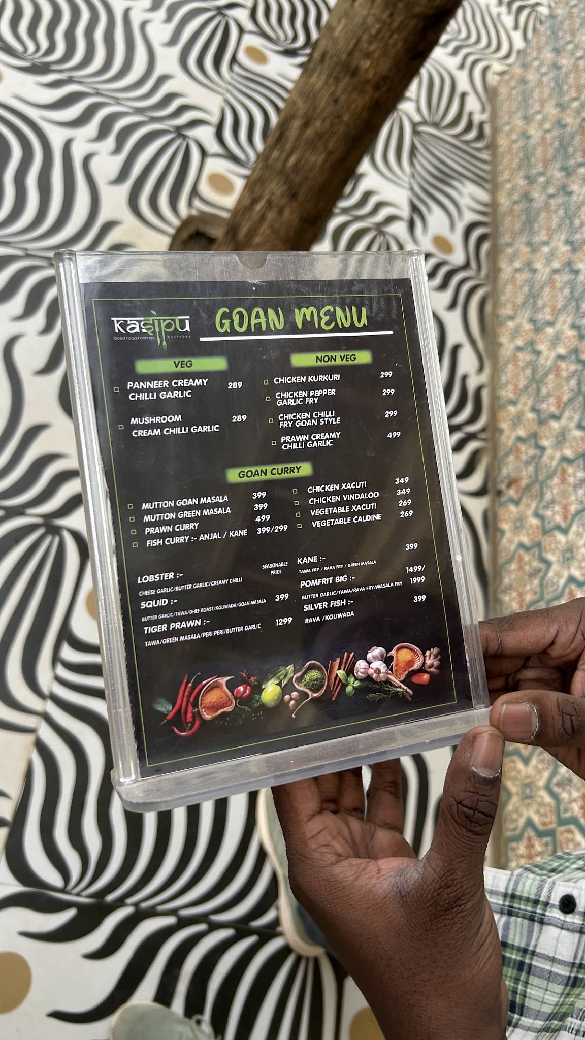 Kasipu Resto-Bar menu