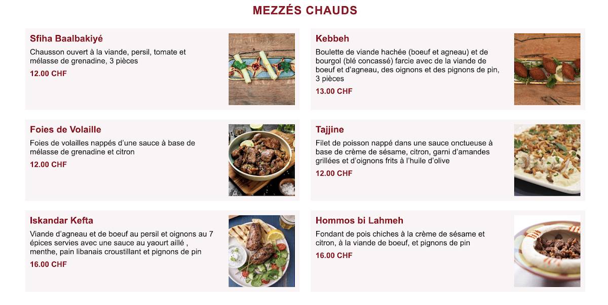 Menu di Keyann Lebanese café 