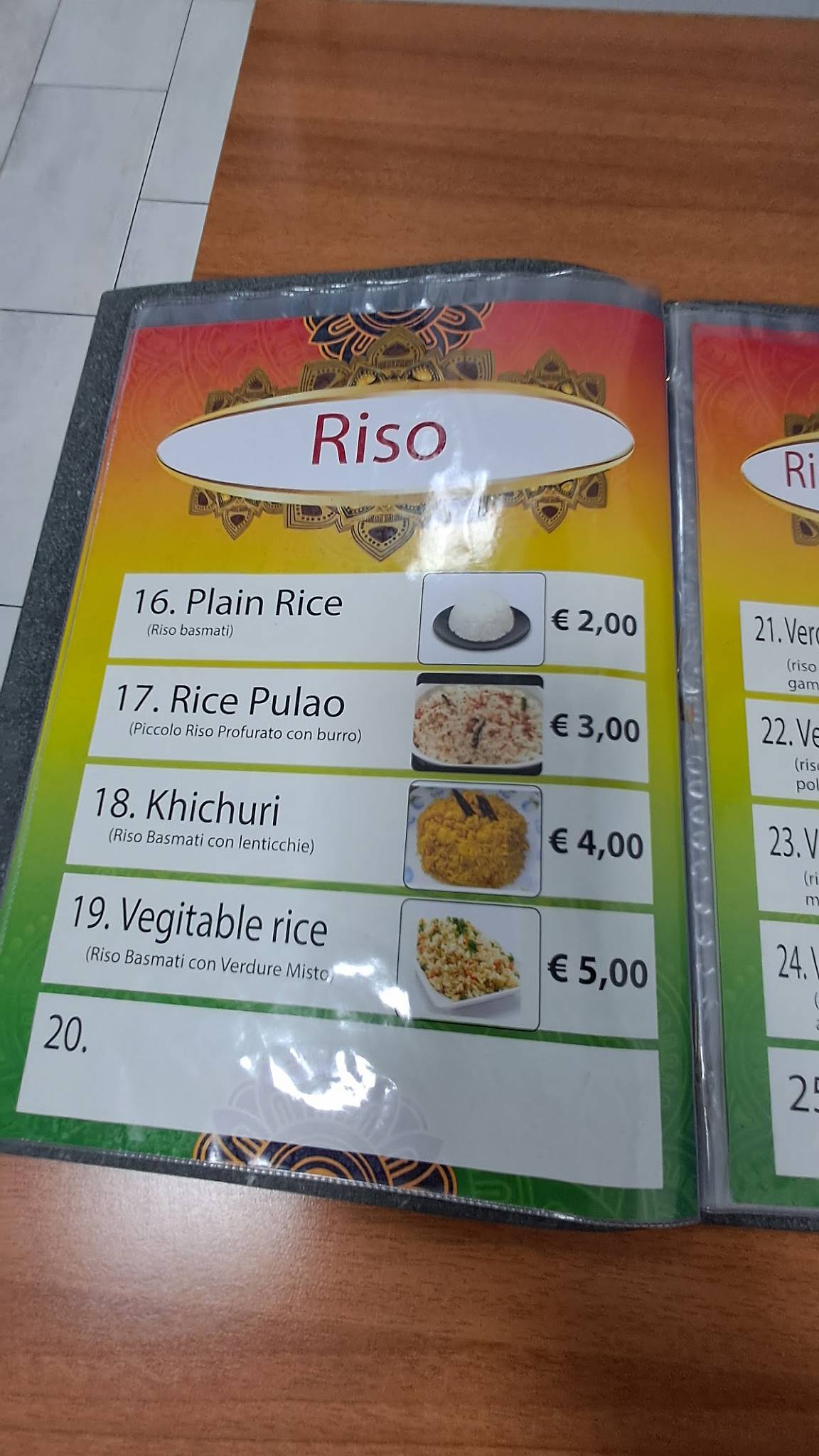 Menu di Khan 