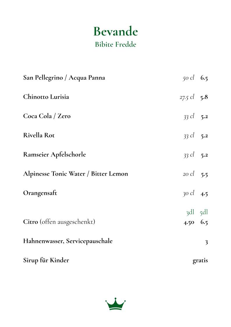 Menu di Krone 