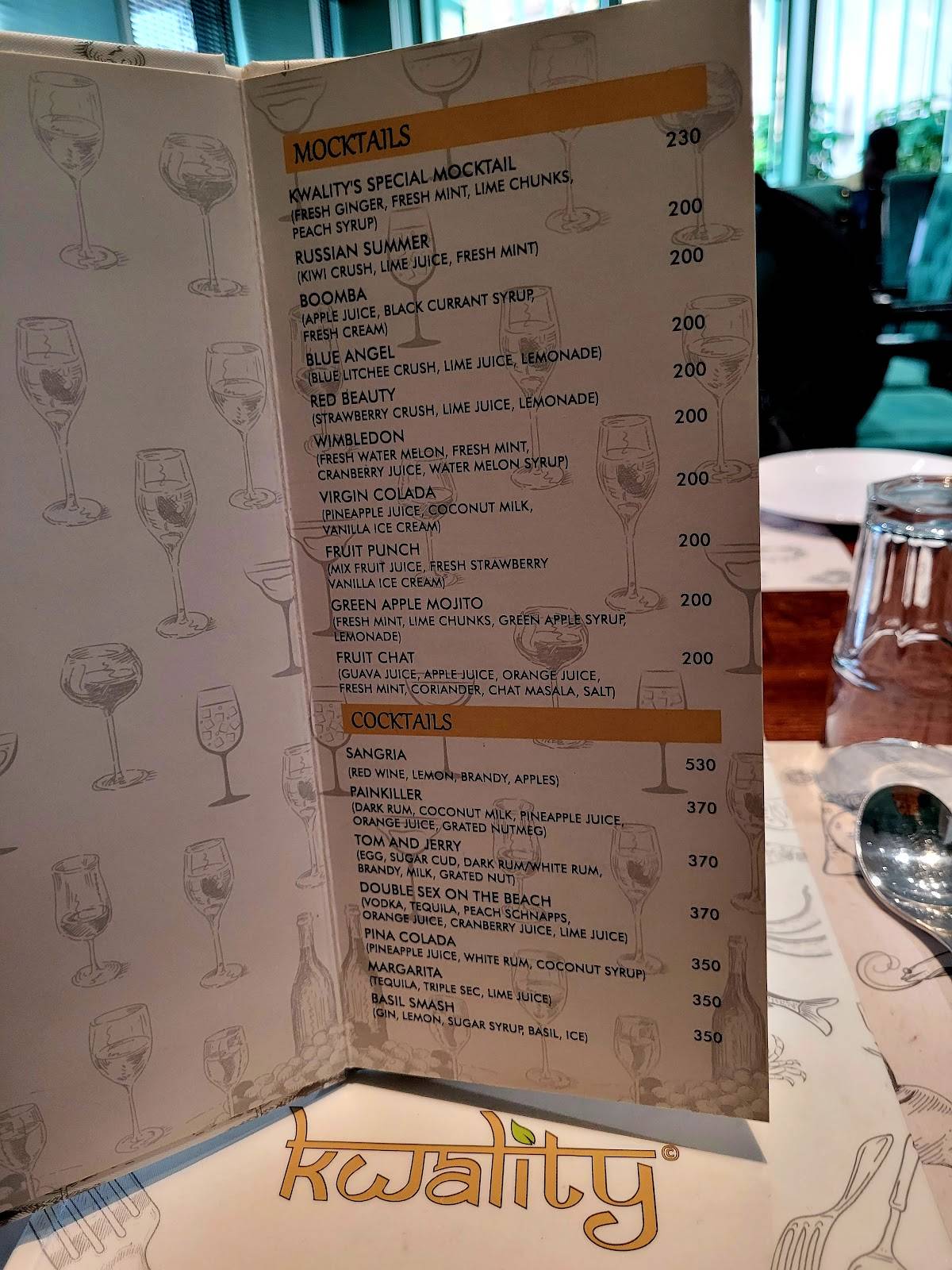 Kwality Family Resto Bar menu