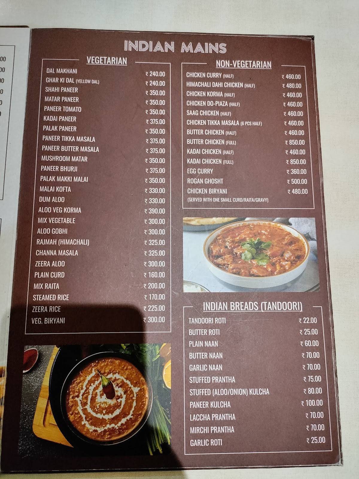 Kwality Restaurant menu