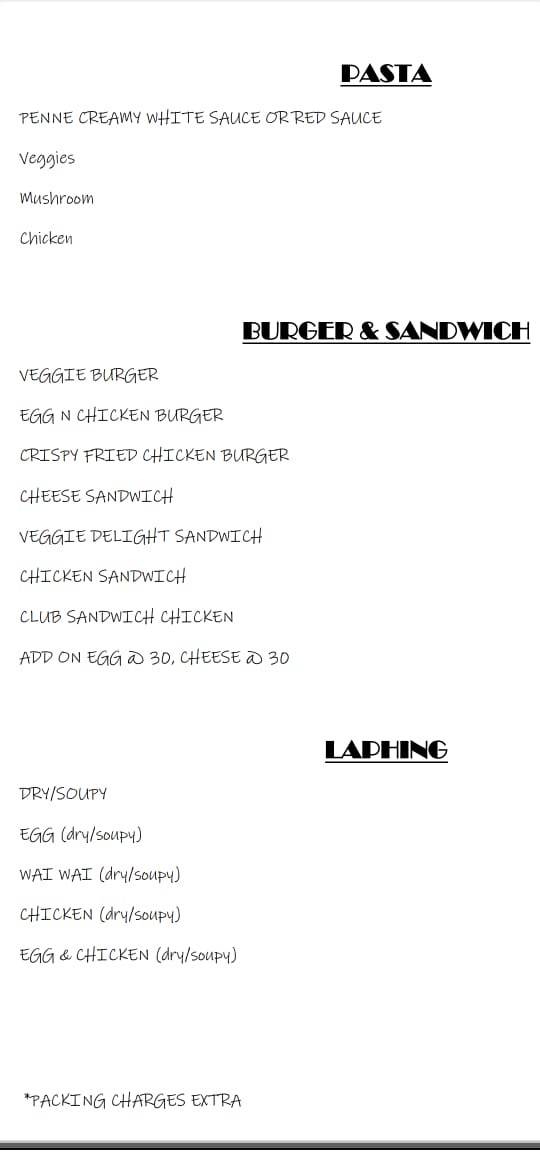 Kyaroo House menu