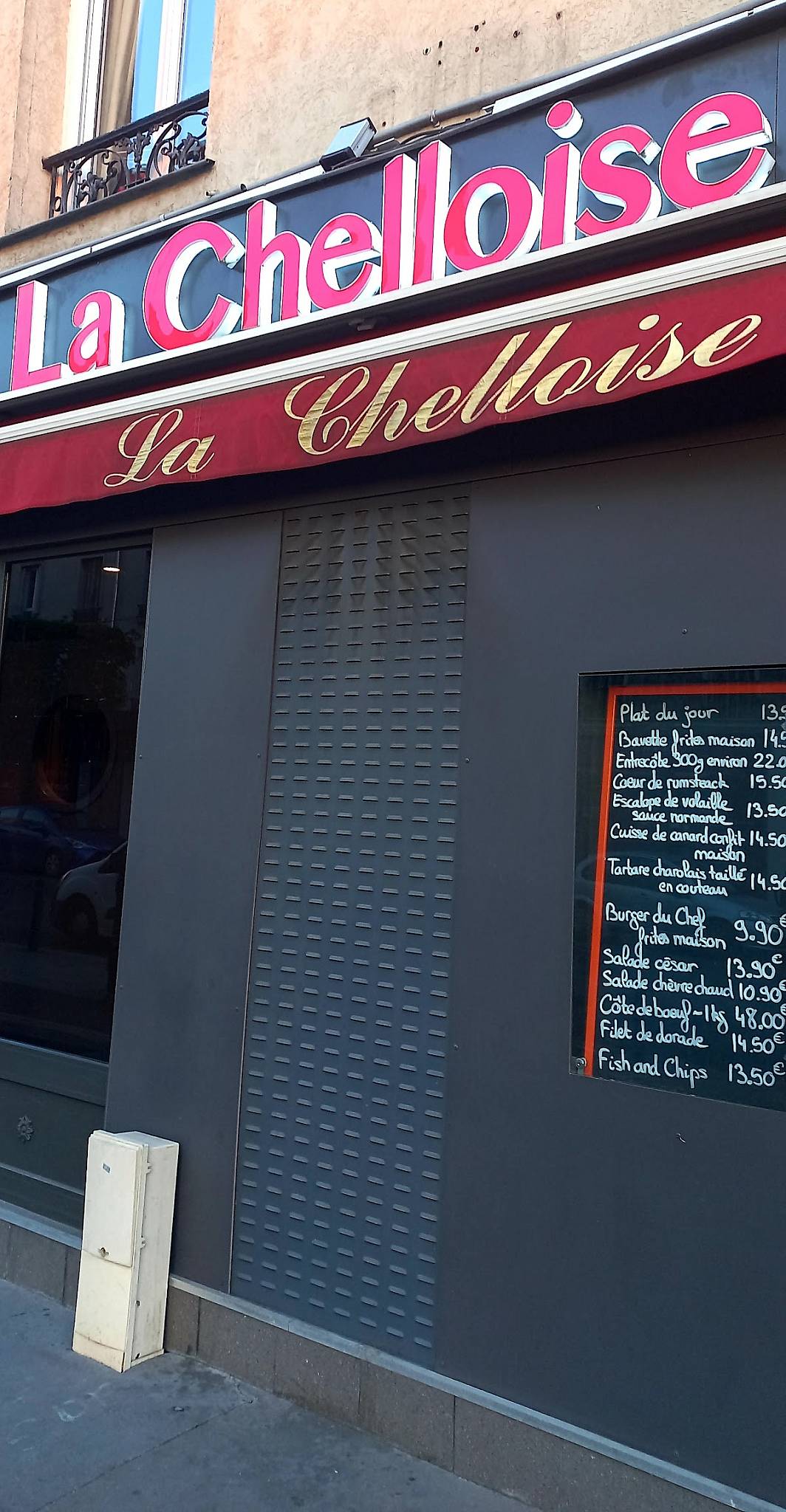 Menu de LA BRASSERIE CHELLOISE