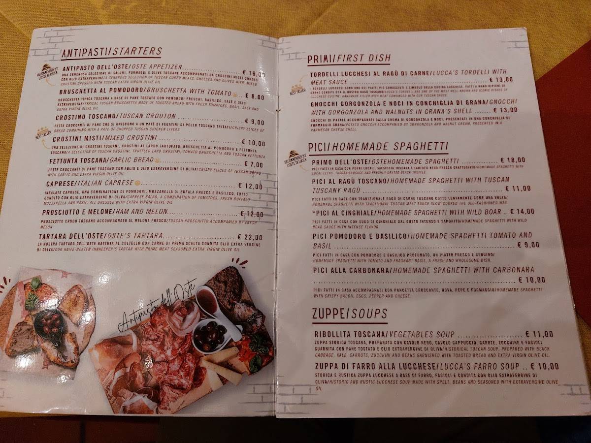 Menu di L'Oste di Lucca - Corte Compagni 