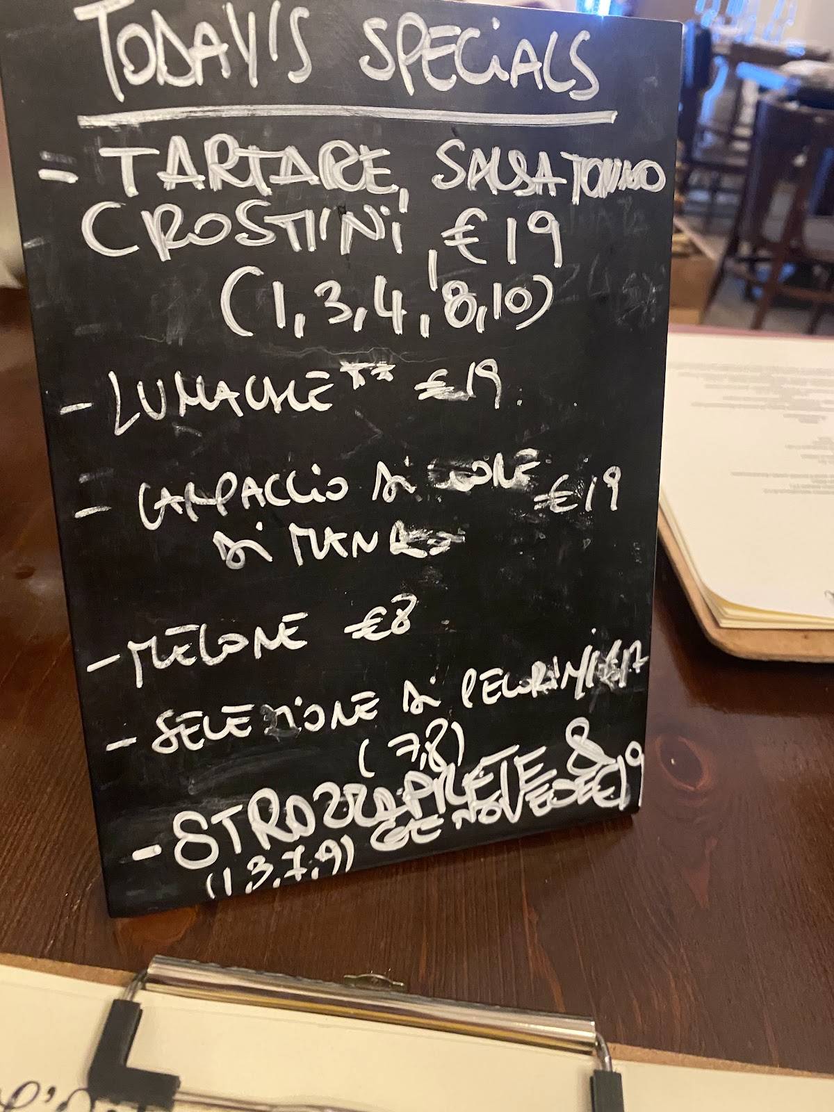 Menu di L'Osteria della Trippa 