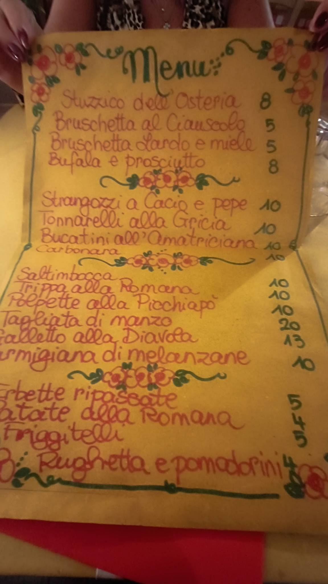 Menu di L'Osteria delle Tre Sorelle 