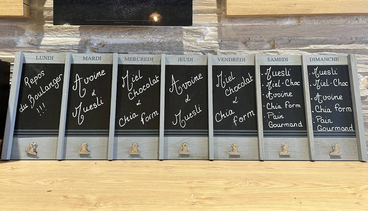 Menu de La Brioche du Riant