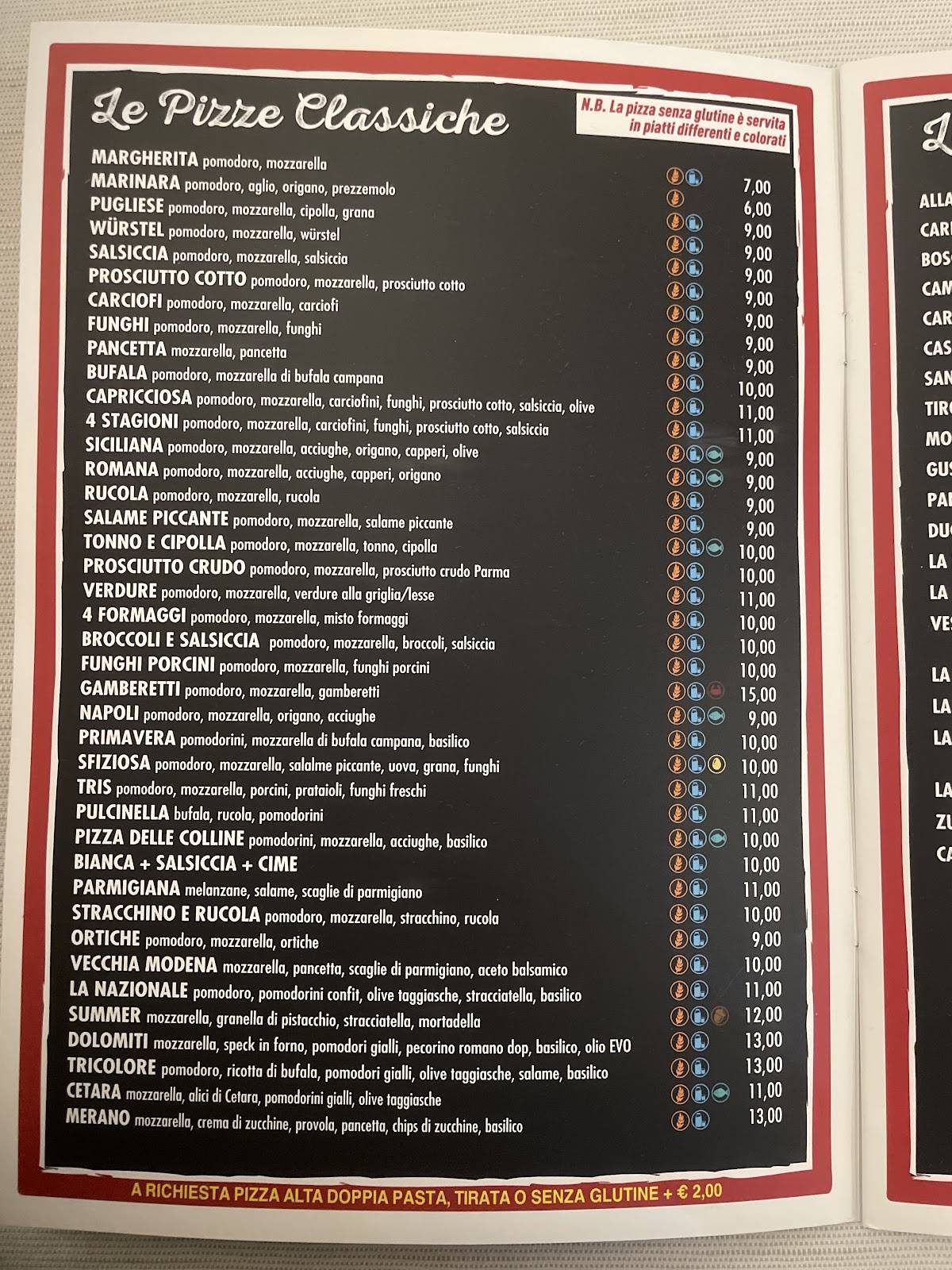Menu di La Griglia 