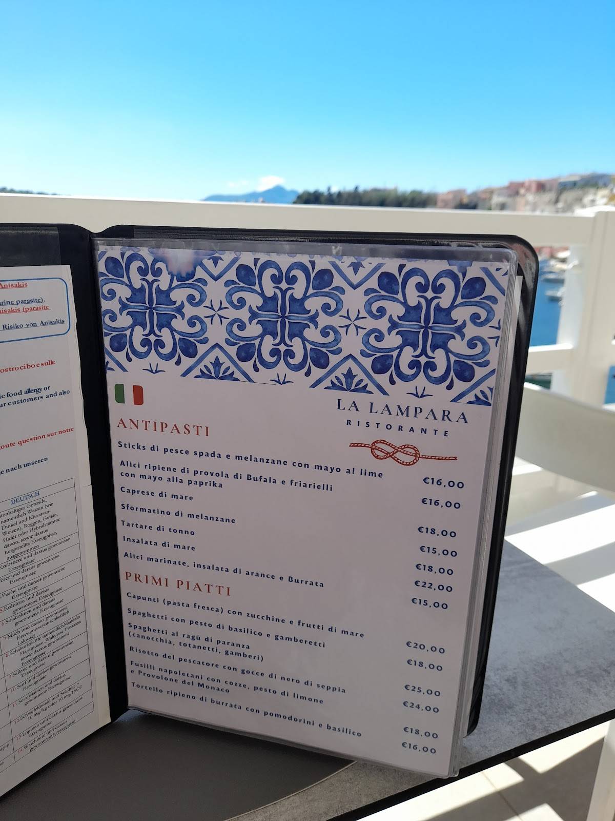 Menu di La Lampara 