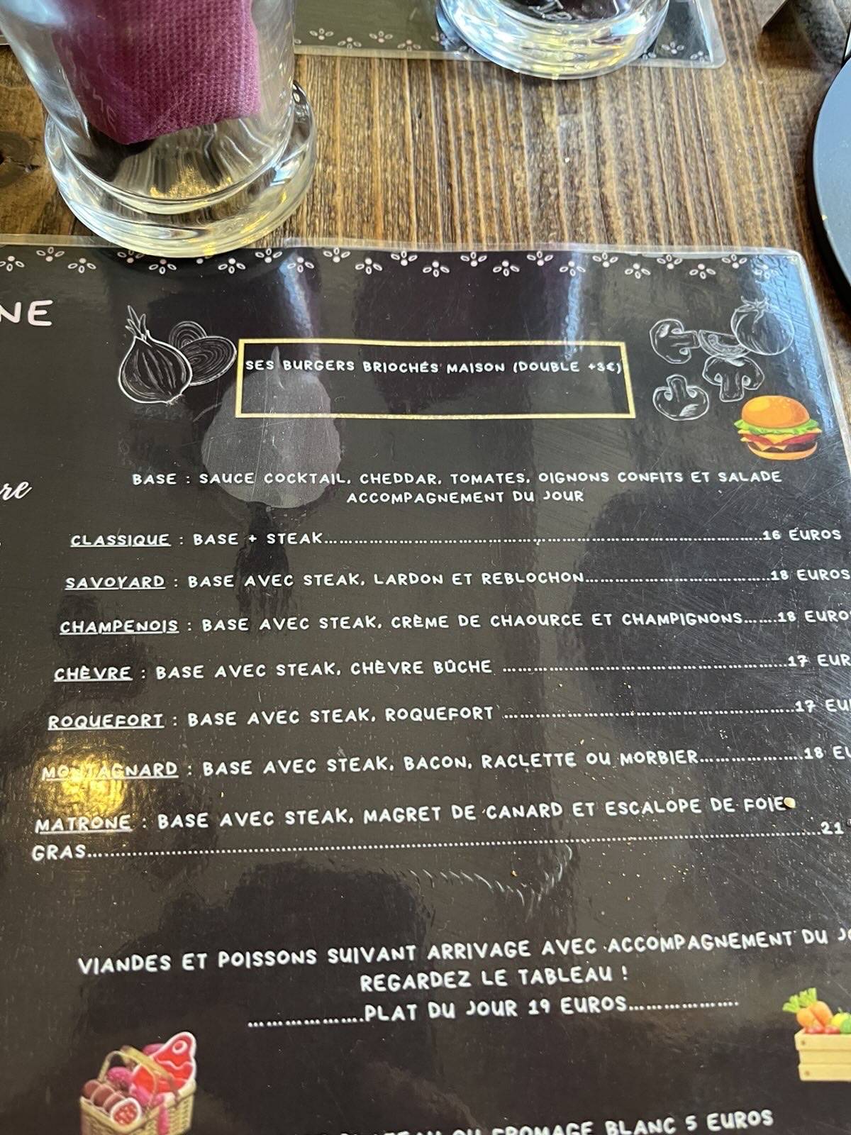 Menu de La Matrone Bornée