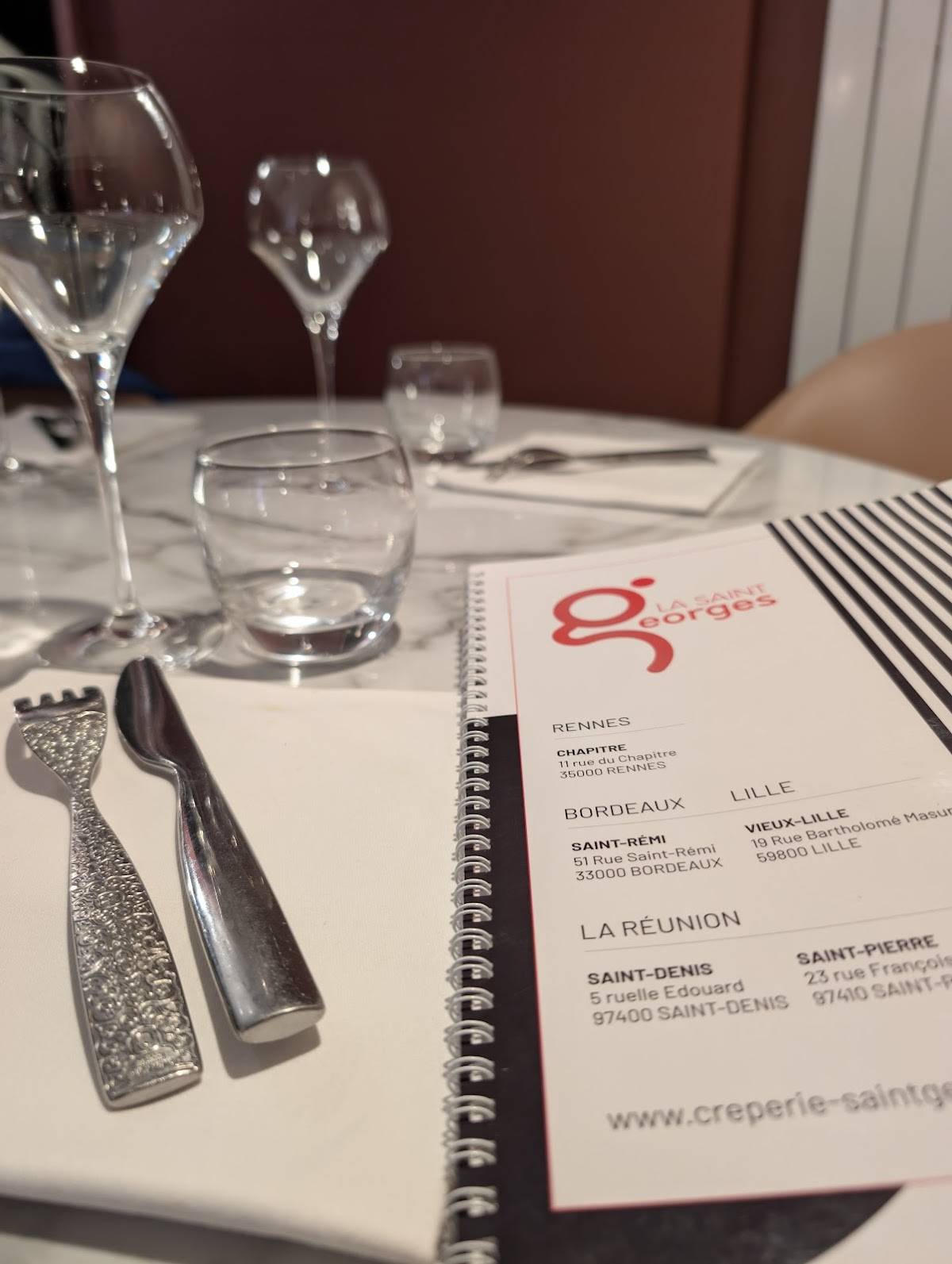 Menu de La Saint-Georges