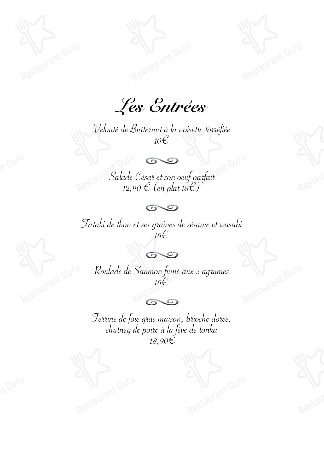 Menu de Le Loft