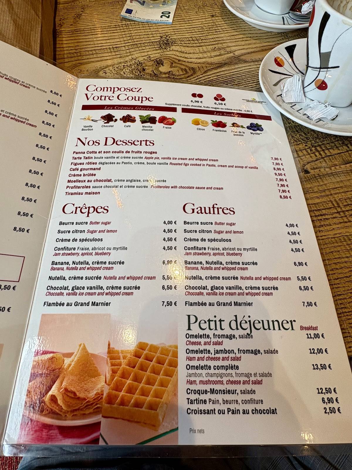 Menu de Brasserie Le National