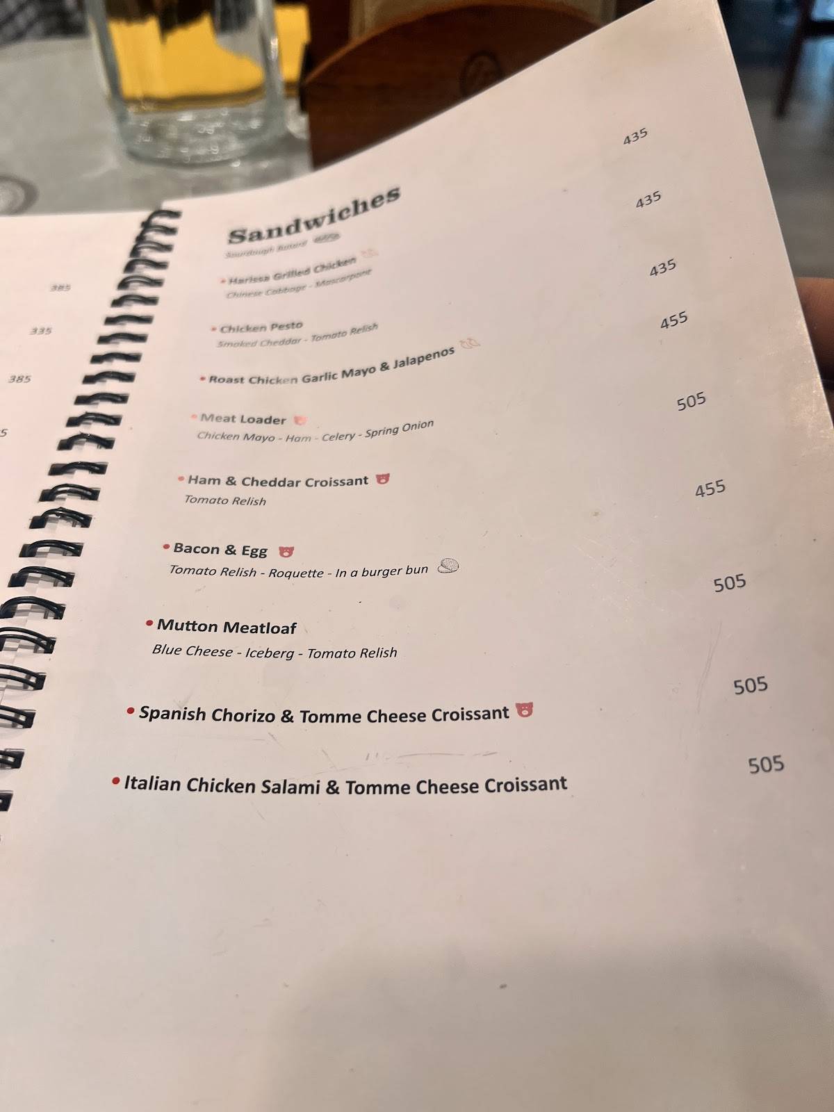 Le Plaisir menu