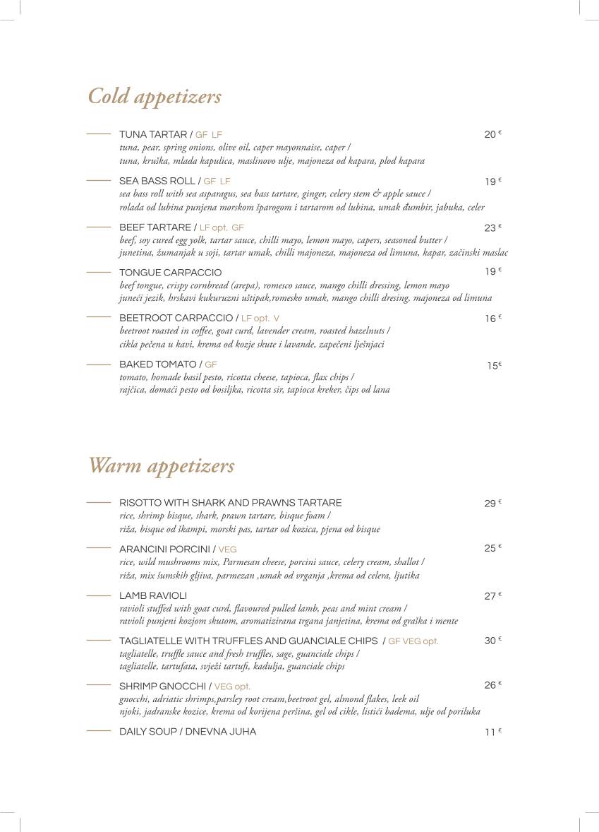 Menu di Leporini Restaurant 