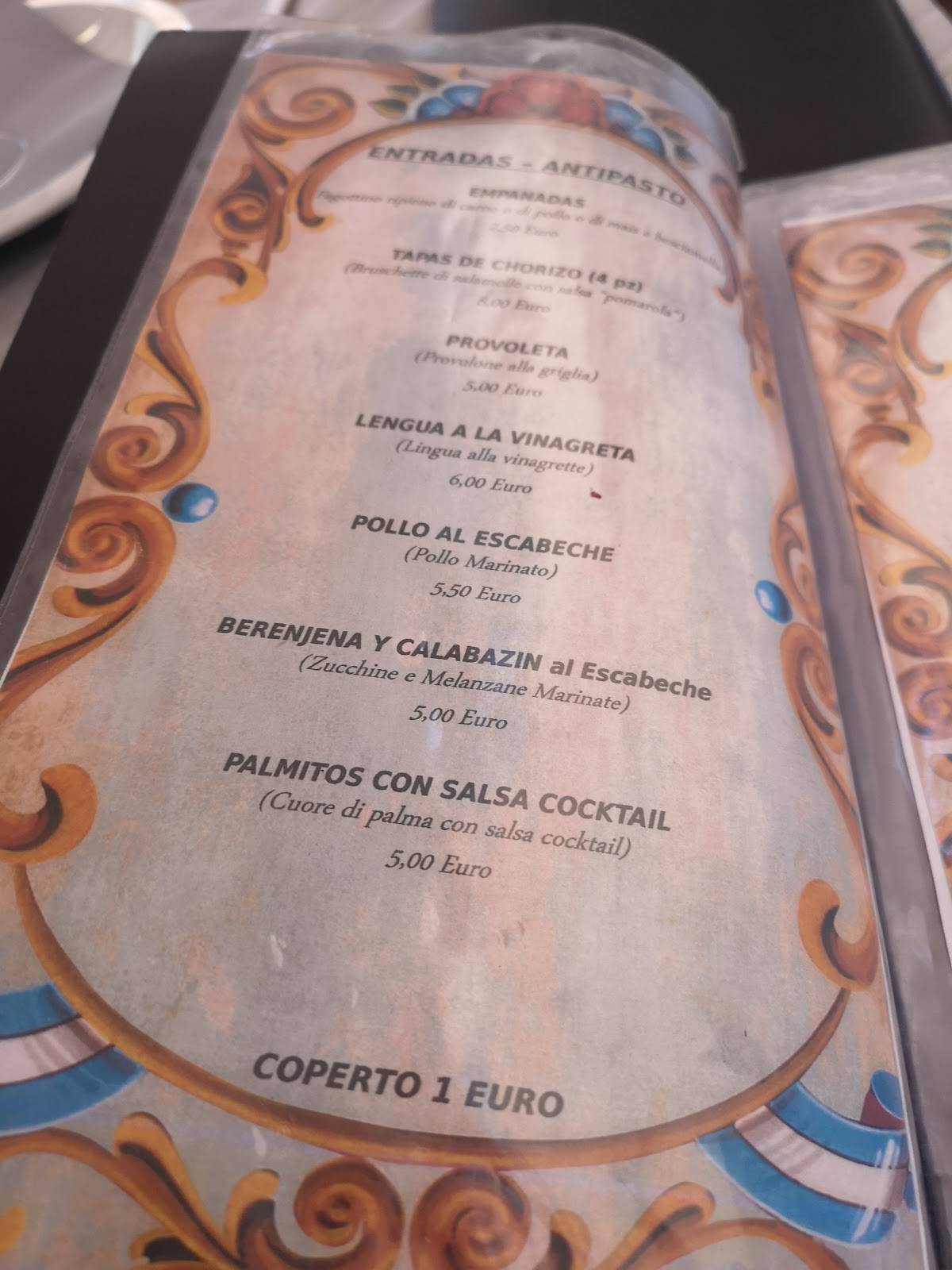 Menu di Los Argentinos 
