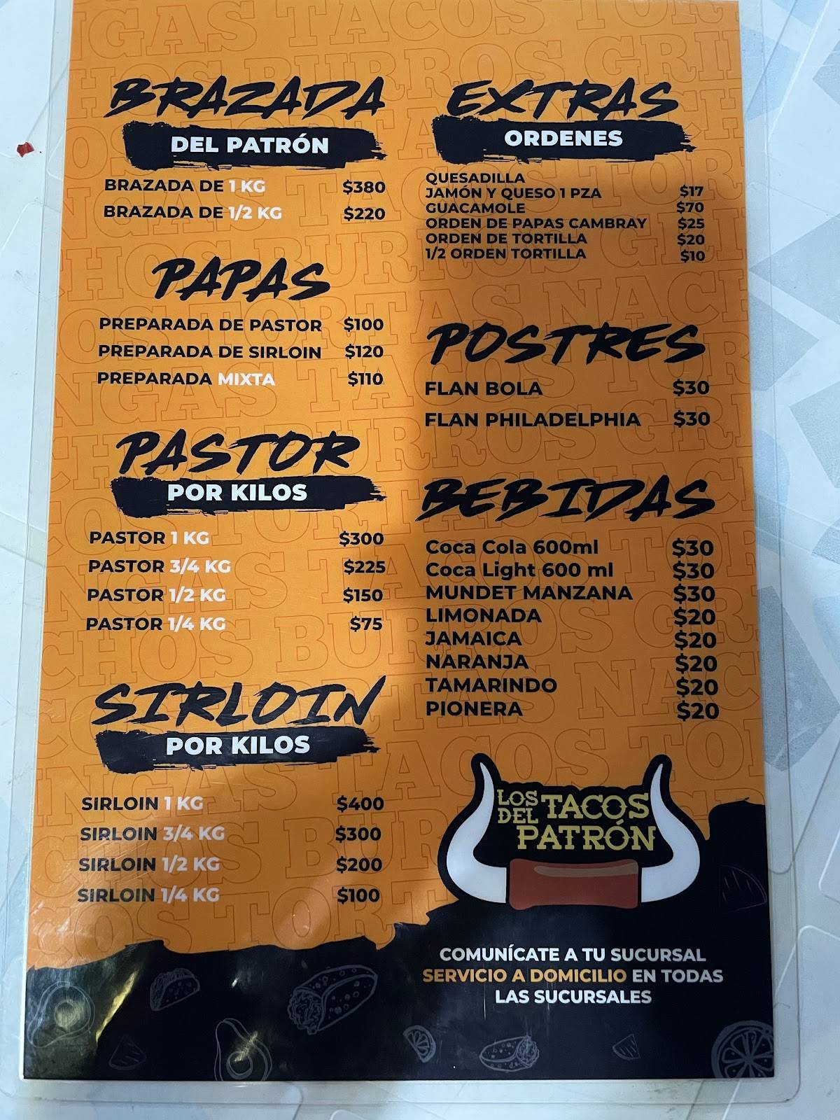 Carta del restaurante Los Tacos Del Patrón Suc. Real Montejo, Merida