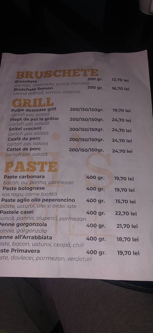 Menu de Lumi's caffe