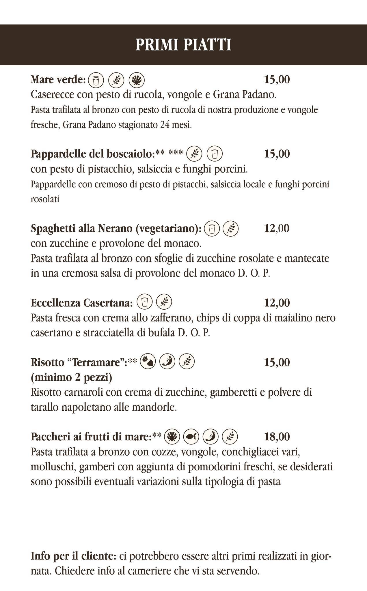 Menu di Magic Garden Tonziello 