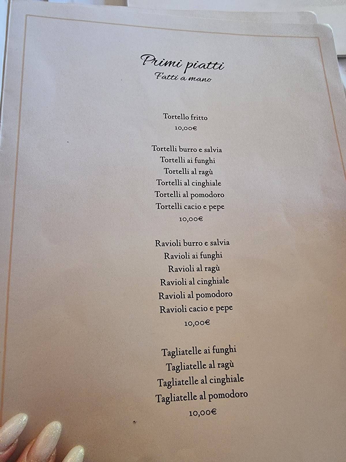 Menu di Mandri 