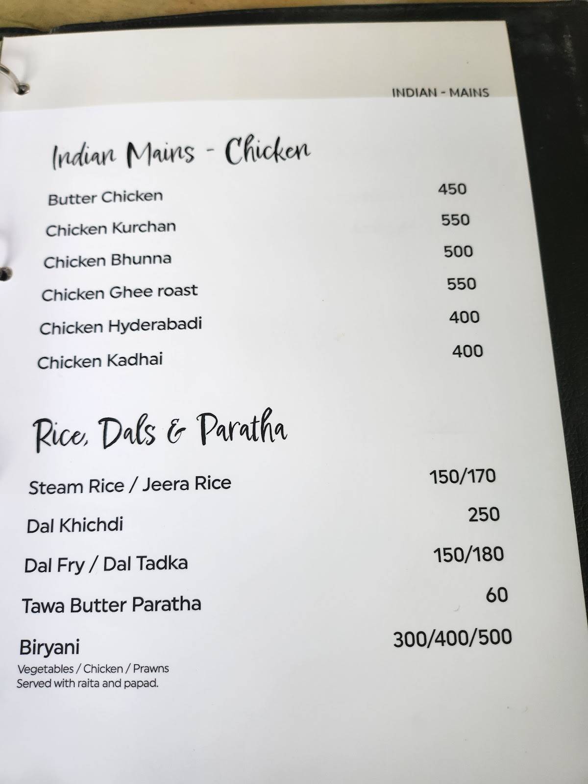 Mangrove Multi cuisine restaurant menu