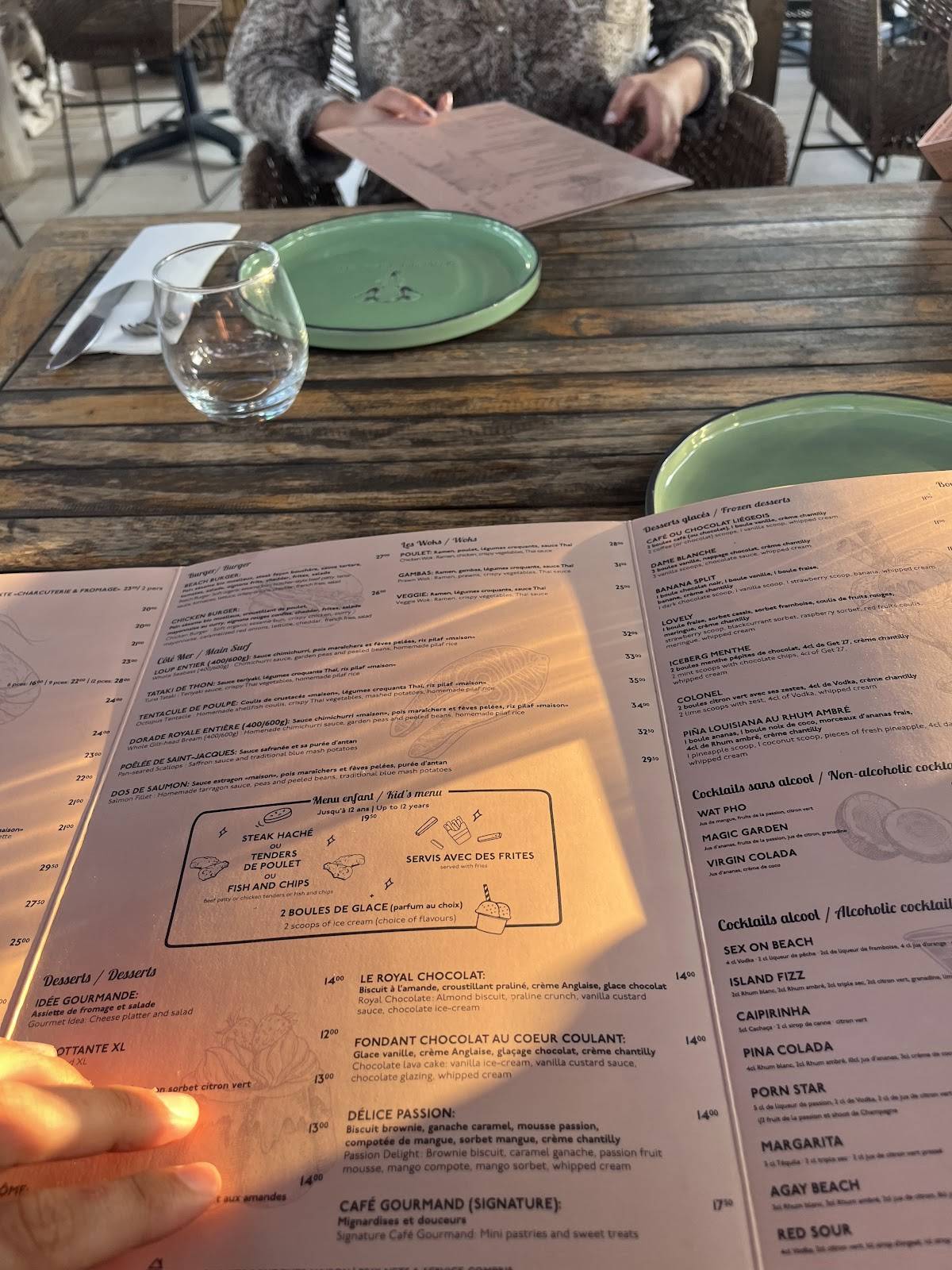 Menu de Maobi Beach