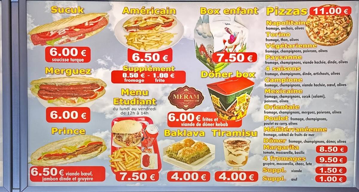 Menu de Restaurant Meram Colmar