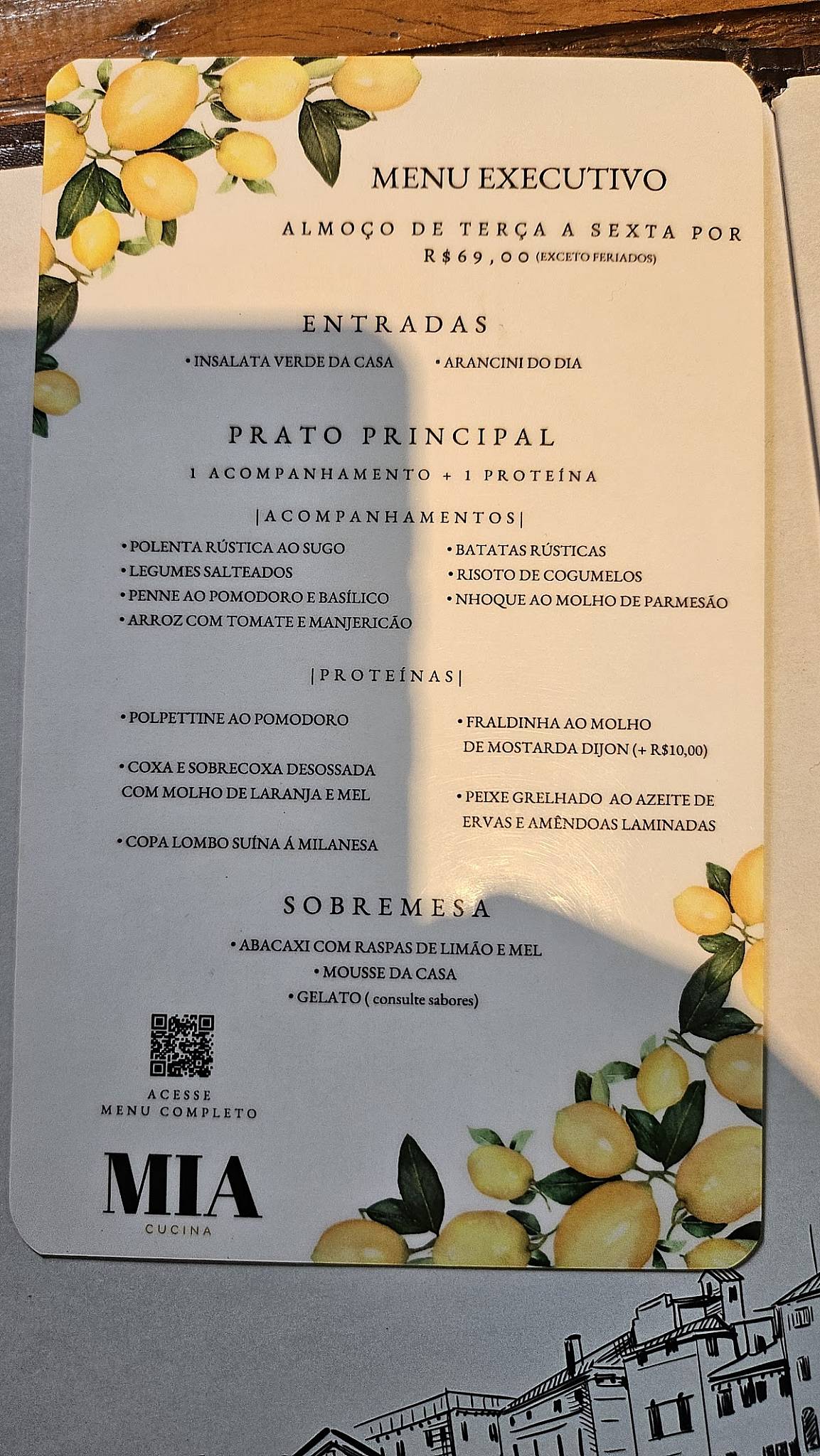 Mia Cucina cardápio