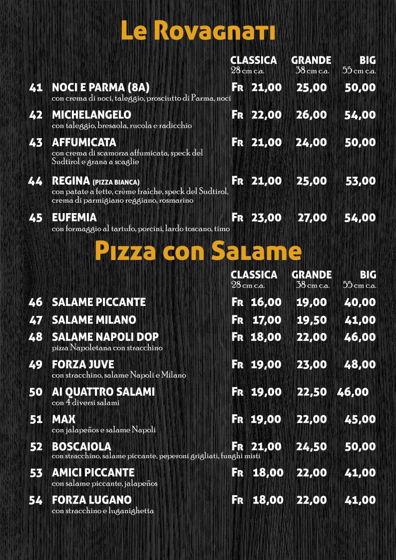 Menu di Michelangelo Spizzicoteca - Pizzeria 