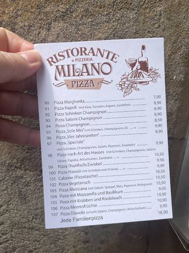 Menu de Restaurant Milano