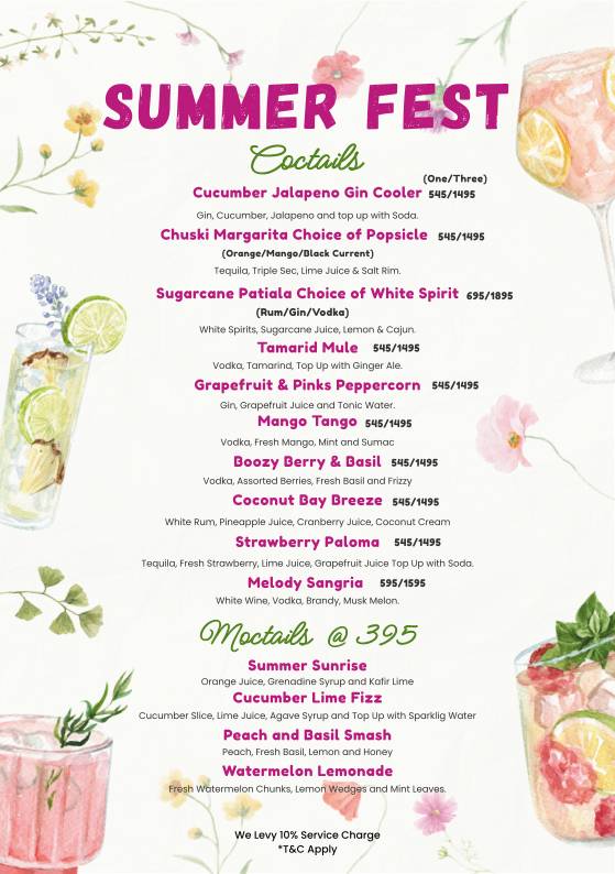 Ministry of Daru menu