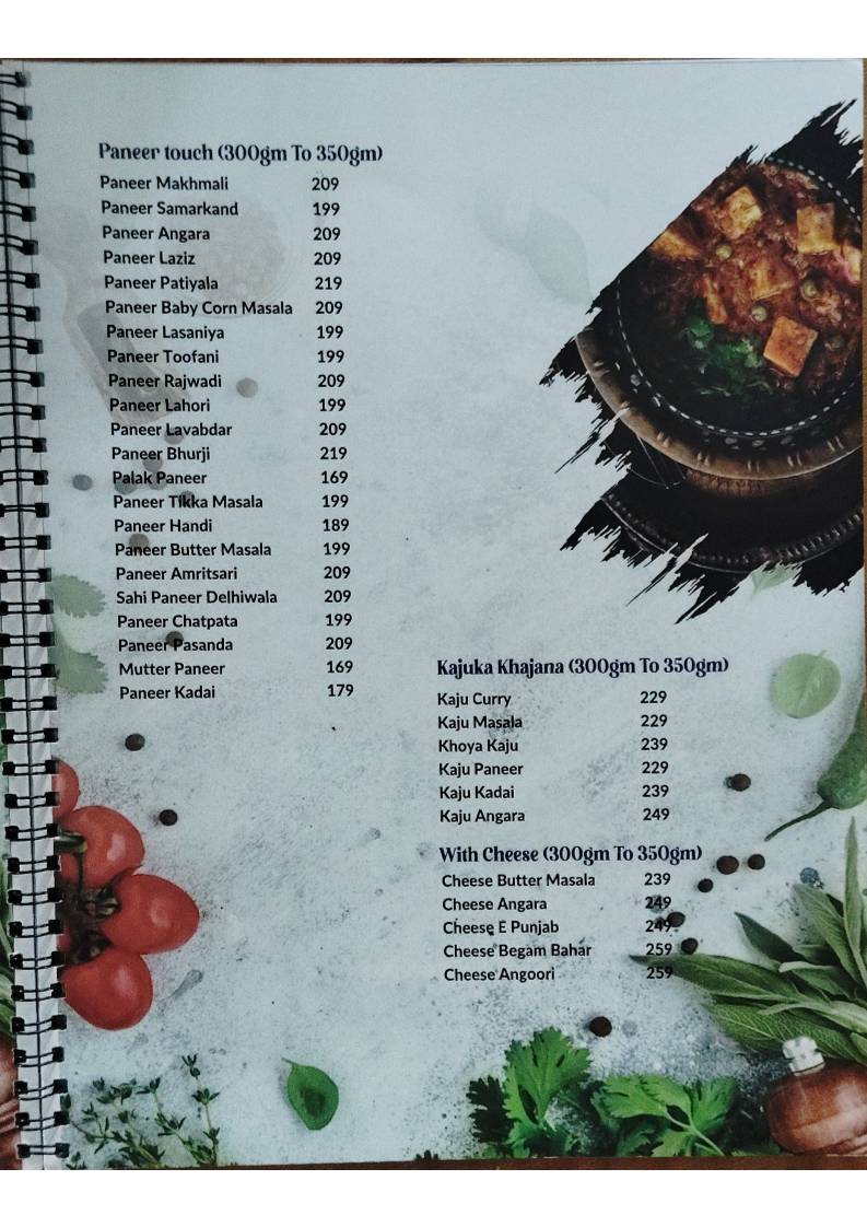 Misha Restaurant menu