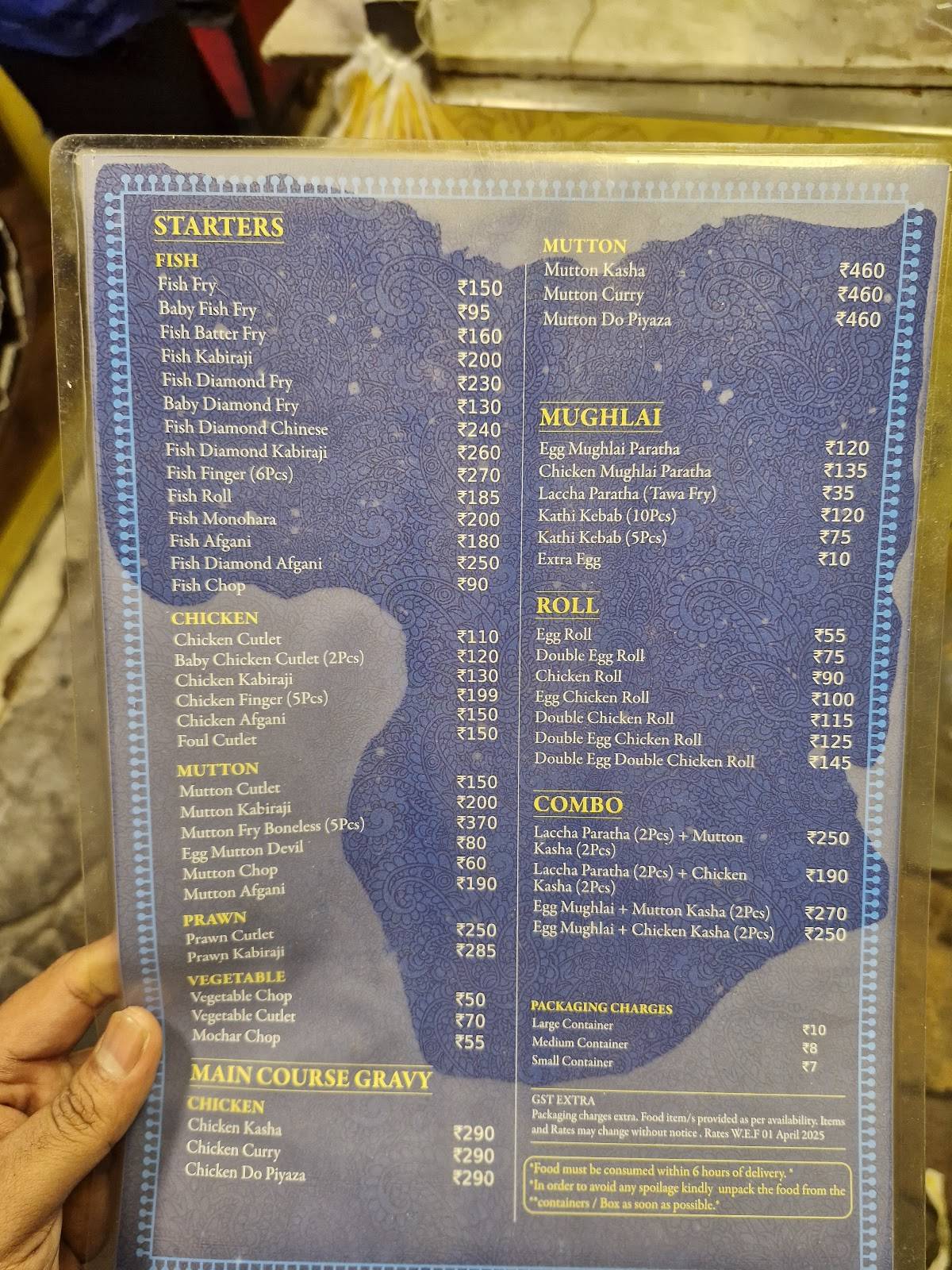 Mitra Cafe Golpark menu