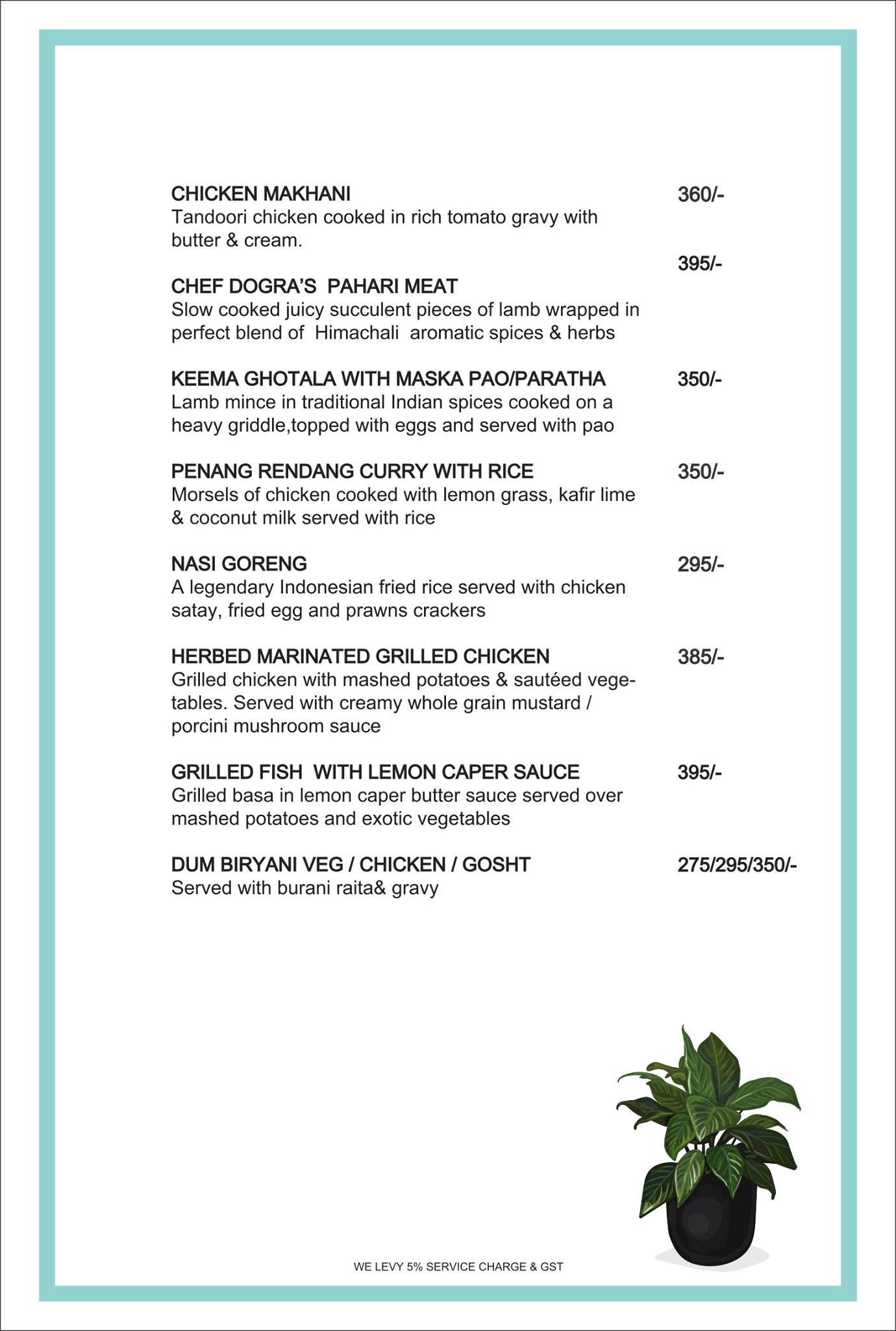 Mocha - Cafe & Bar menu
