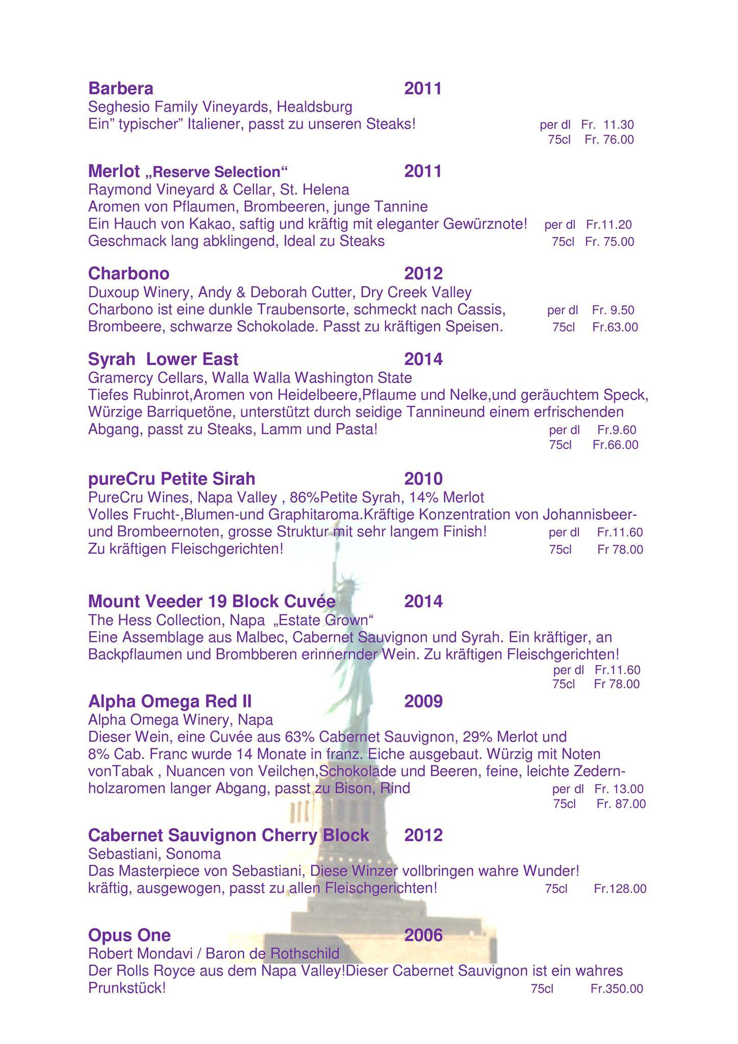 Menu di Restaurant Moosrank 