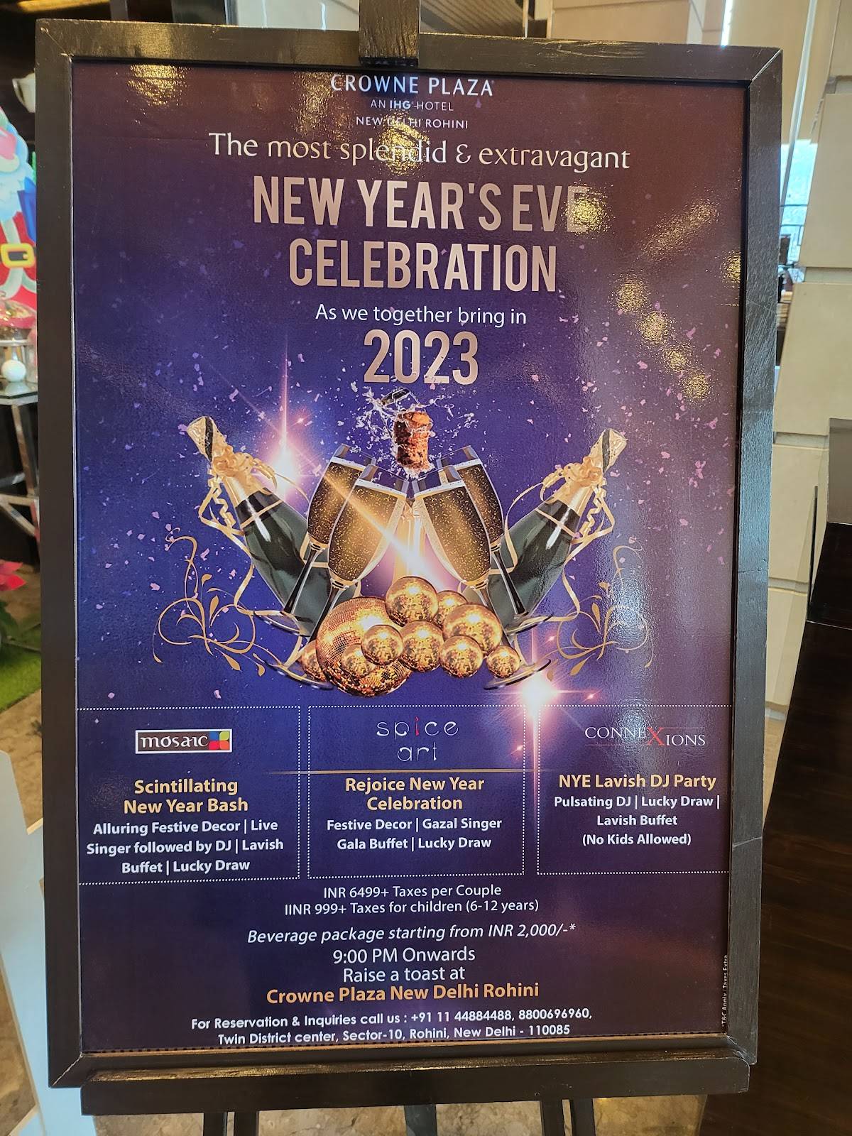 Mosaic - Crowne Plaza menu