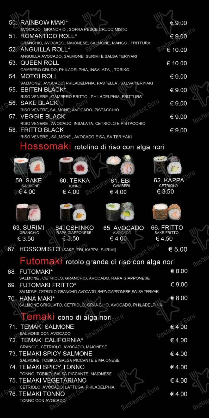 Menu di Motoi Sushi