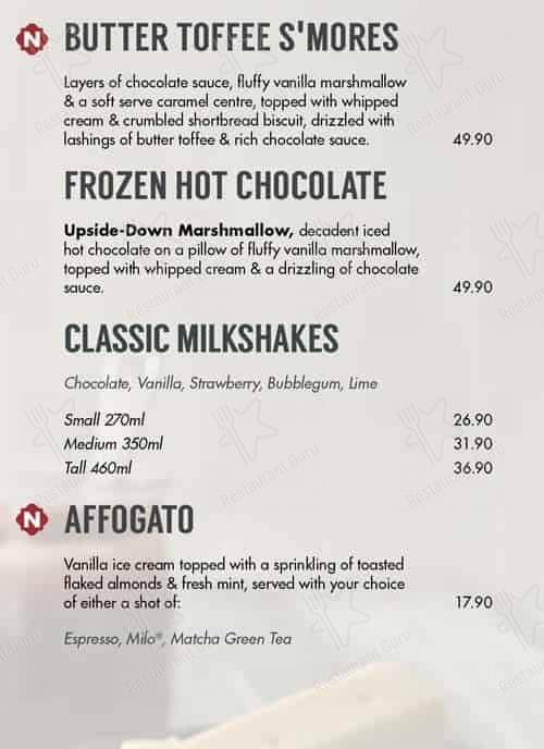 Menu de Mugg & Bean