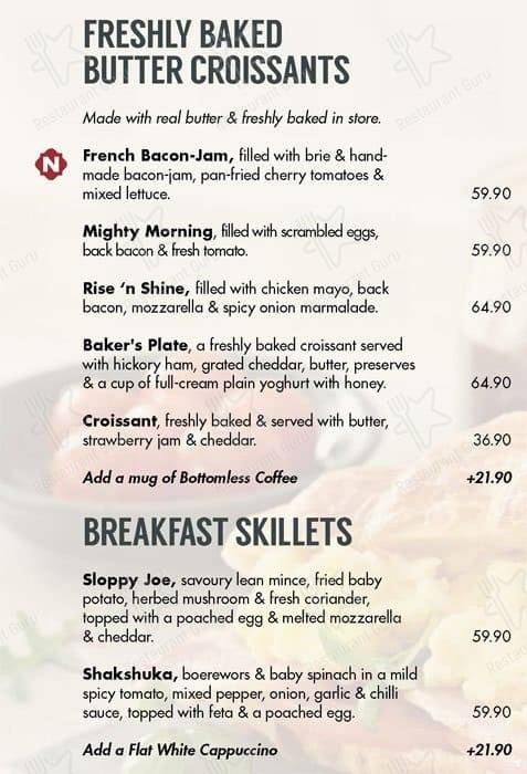 Menu de Mugg & Bean