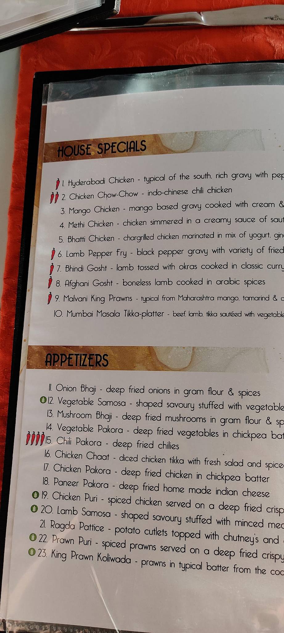 Menu at Mumbai Masala Marina Rubicon restaurant, Playa Blanca