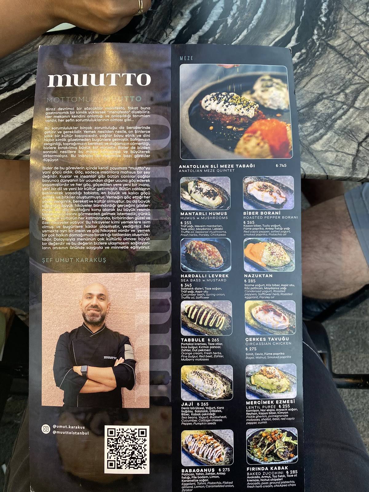 Menu de Muutto Street Food Moda