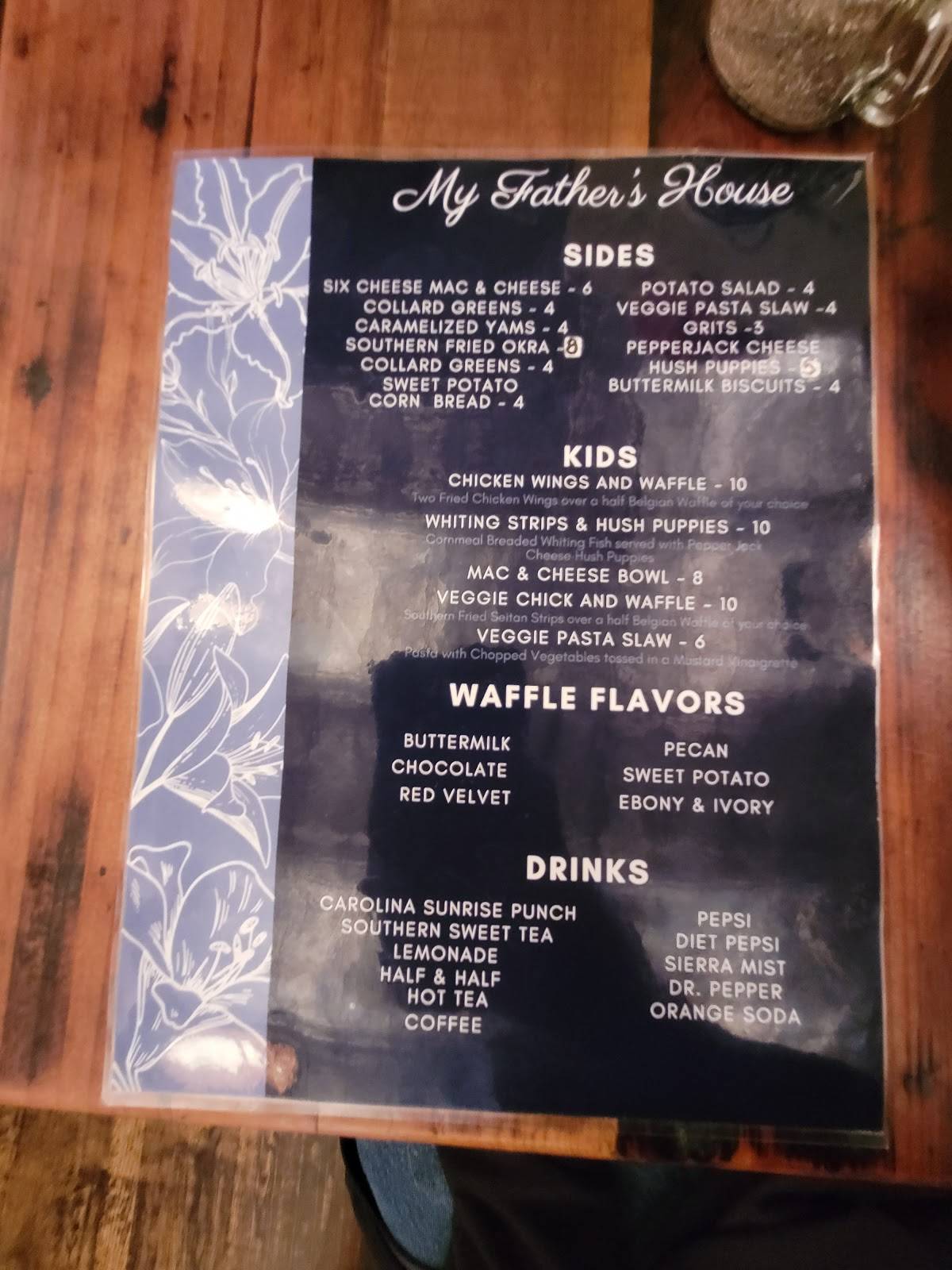 Menu at My Father's House Southern Cuisine, Nyack, NY restaurant, Nyack