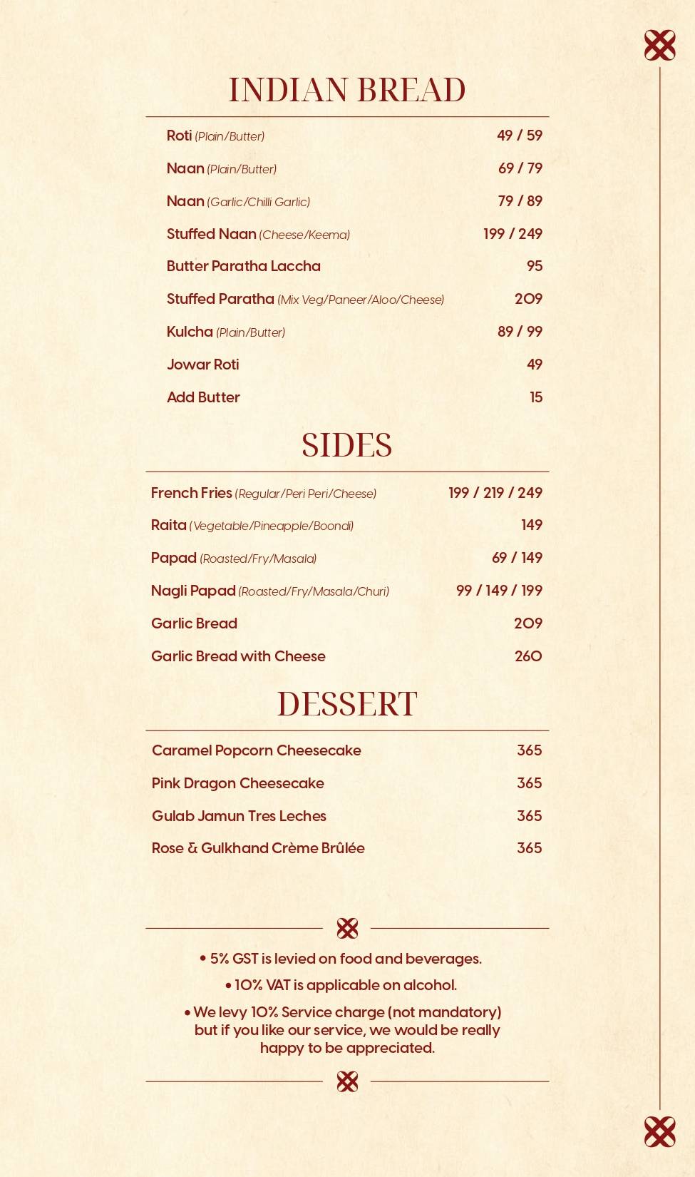 MyOhMy menu