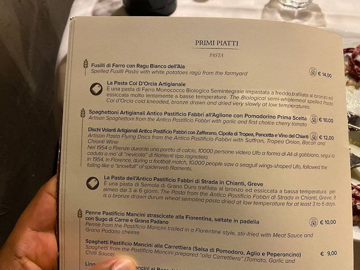 Menu di Osteria Di Poneta - Montecatini 