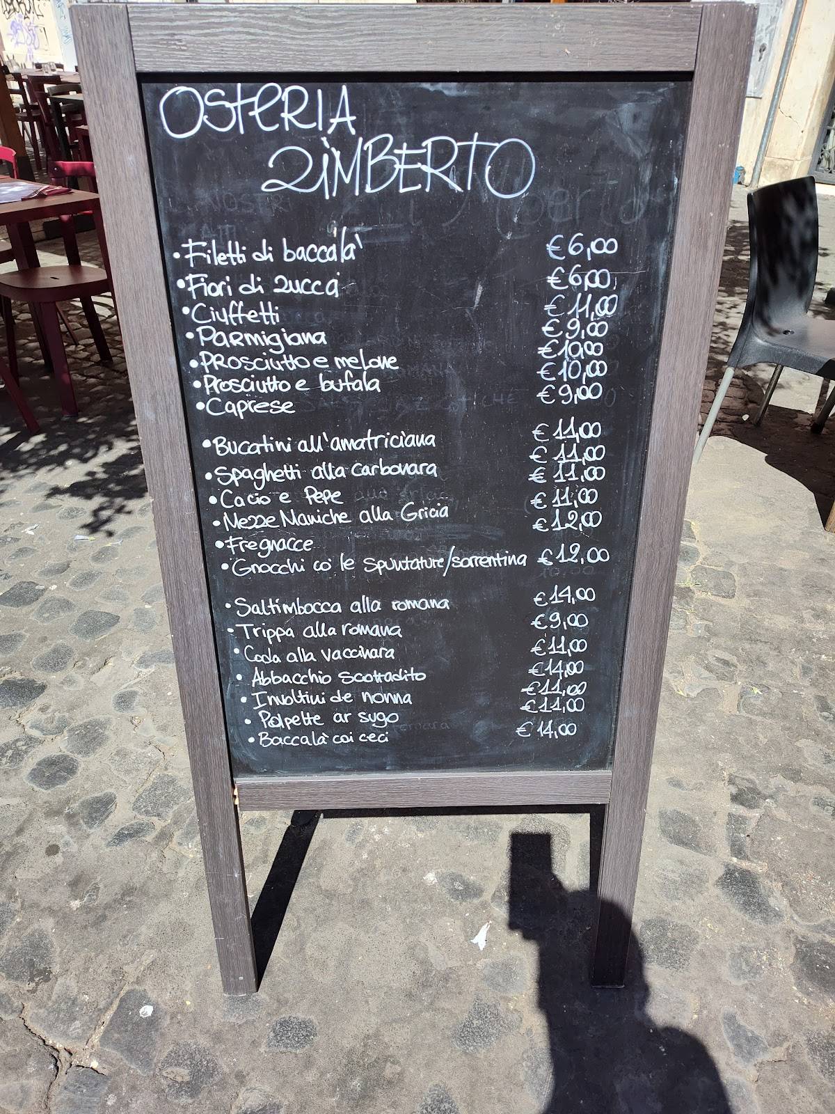 osteria da zi umberto menu
