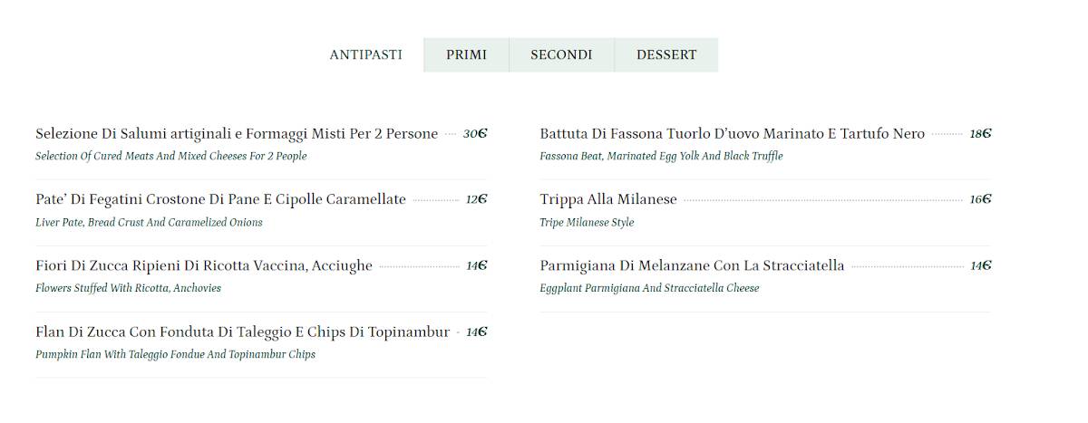 Menu di Osteria della Darsena 